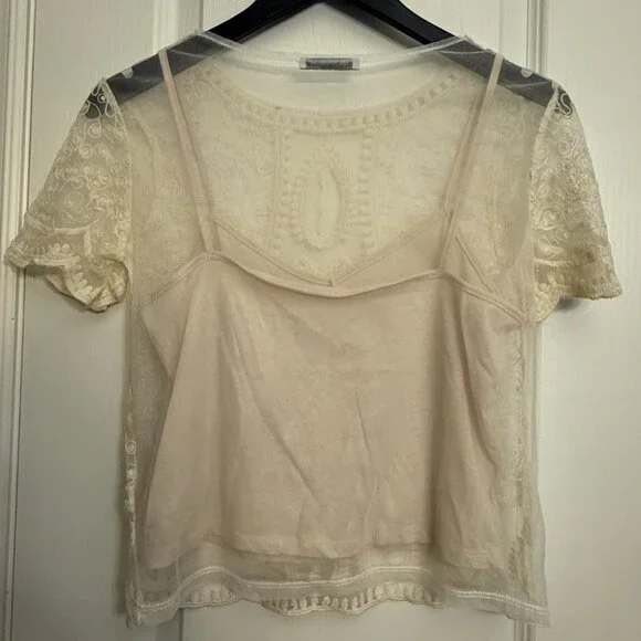 Flower Lace/Mesh Blouse - Picture 5 of 6